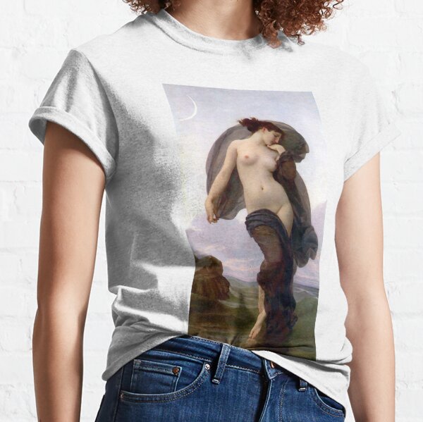 Evening Mood painting by William-Adolphe Bouguereau #EveningMood #painting #WilliamAdolpheBouguereau Classic T-Shirt