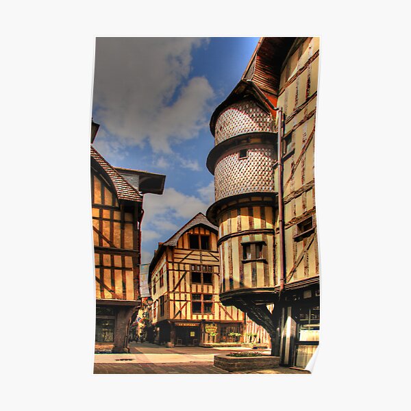 Medieval City, Troyes, France Poster