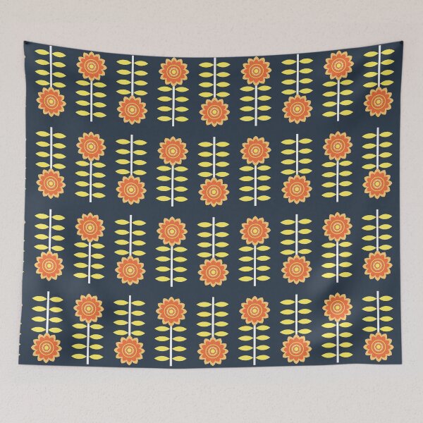 Item preview, Retro sunflowers pattern designed and sold by BattaAnastasia.