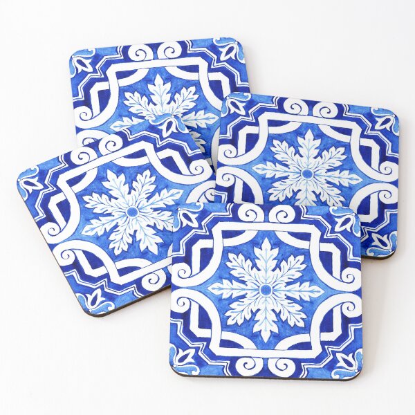 Item preview, Azulejo Portuguese Tile Watercolor Artwork 16 designed and sold by ilonitta.