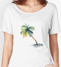 Watercolor palm tree Women's Relaxed Fit T-Shirt