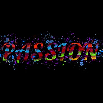 Artwork thumbnail, Colorful Splatter Text - Passion by RADesigns21