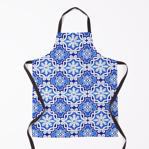 Azulejo Portuguese Tile Watercolor Artwork 17 Apron