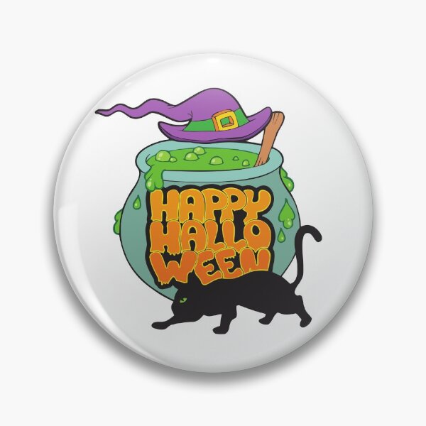 Item preview, Bright Happy Halloween Cauldron Cat  designed and sold by Uttershirt.