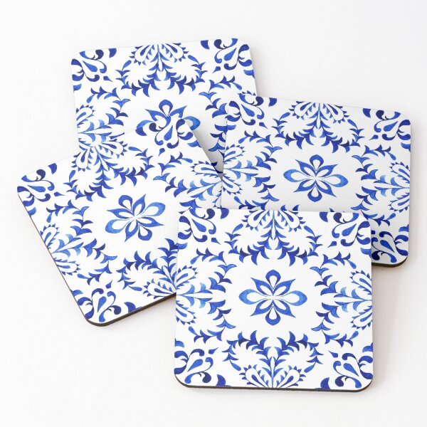 Item preview, Azulejo Portuguese Tile Watercolor Artwork 19 designed and sold by ilonitta.