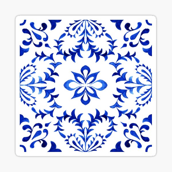 Vista previa del artículo con la obra «Azulejo Portugués Azulejo Acuarela Obra 19», diseñado y vendido por ilonitta.