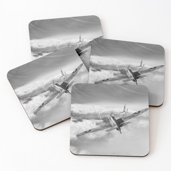 Item preview, Hawker Hurricane deflection shot B&W version designed and sold by Flight Artworks.