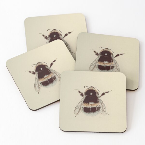 Item preview, Bumblebee art work on lemon background designed and sold by Jennifer Morcom.