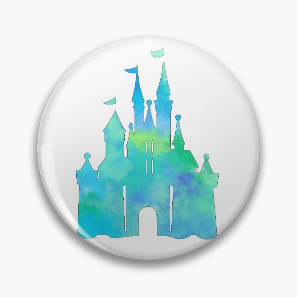 Item preview, Watercolour Blue and Green castle designed and sold by becsdoesart.