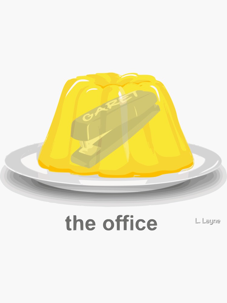 "Stapler in Jello Office Artwork" Sticker for Sale by L. Layne