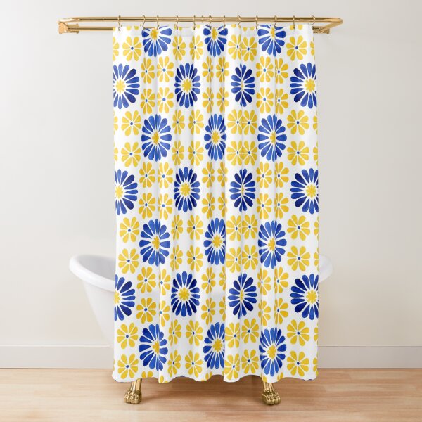 Azulejo Portuguese Tile Watercolor Artwork 22 Shower Curtain