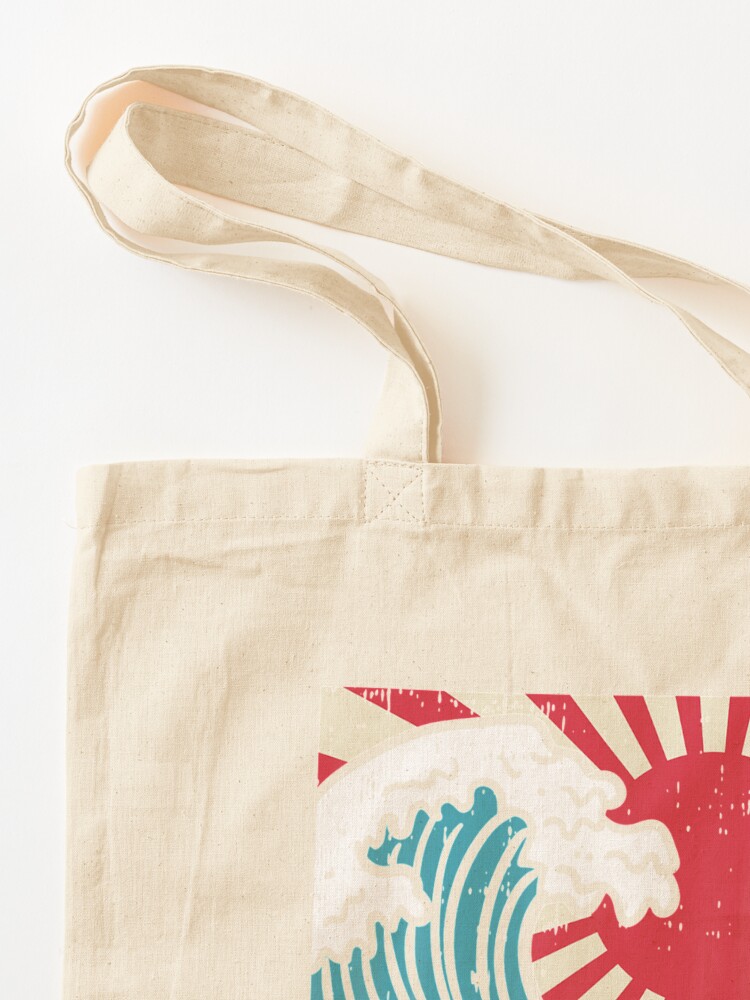 Vintage Retro Okinawa Great Wave Tote Bag for Sale by