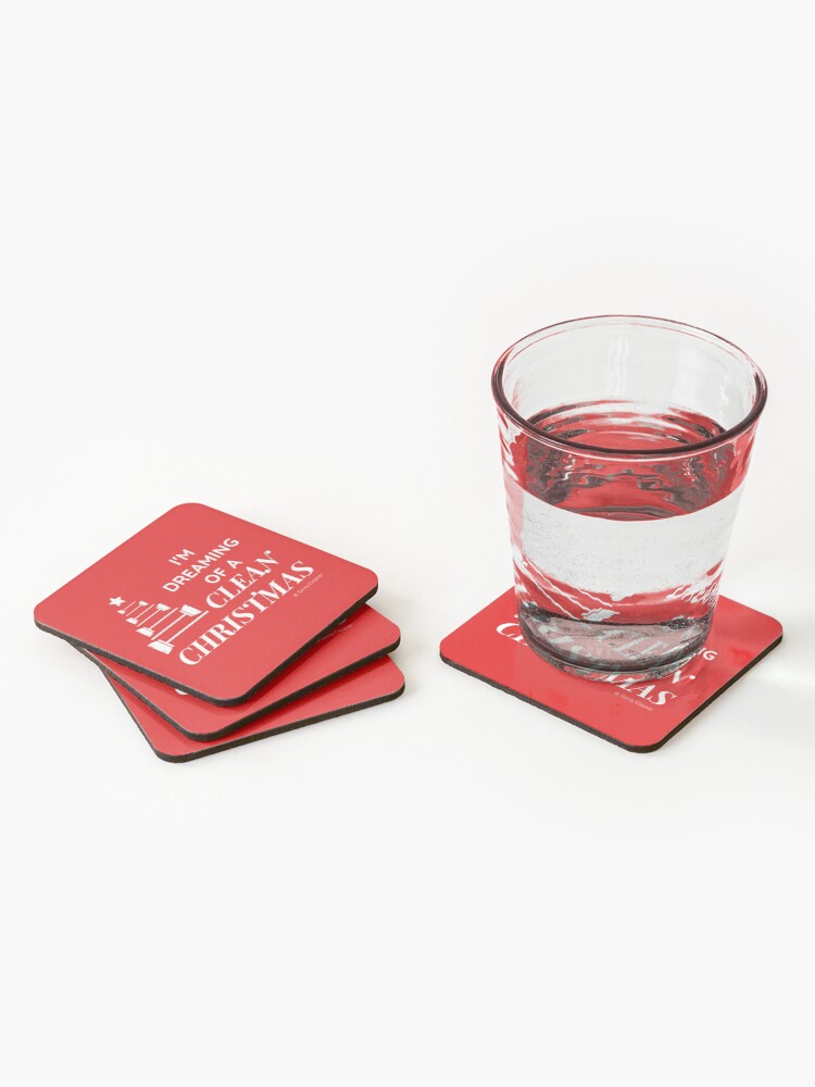 Thumbnail 2 of 5, Coasters (Set of 4), I'm Dreaming of a Clean Christmas designed and sold by SavvyCleaner.