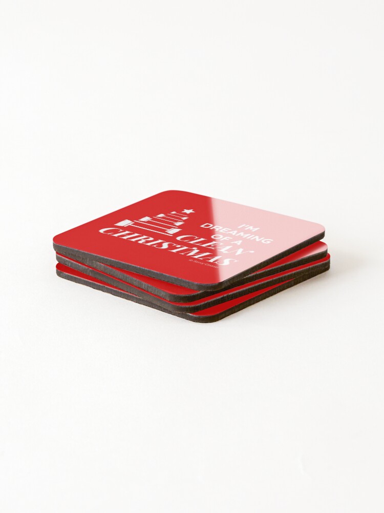 Thumbnail 4 of 5, Coasters (Set of 4), I'm Dreaming of a Clean Christmas designed and sold by SavvyCleaner.