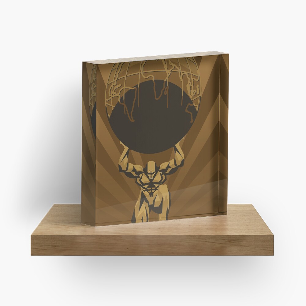 titan greek mythology atlas holding the globe shrugged Acrylic Block