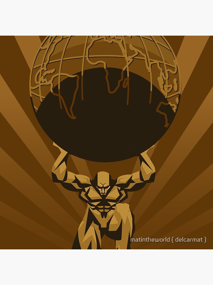titan greek mythology atlas holding the globe shrugged by matintheworld