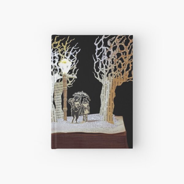 Tumnus and Lucy Narnia book sculpture Hardcover Journal