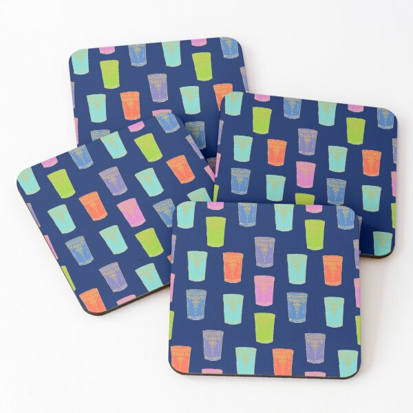 Item preview, tea glasses, just because - hand drawn on navy designed and sold by Samantha  Woodford.