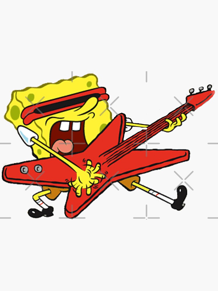 "spongebob squarepants playing the guitar" Sticker for Sale by jennaargyros Redbubble