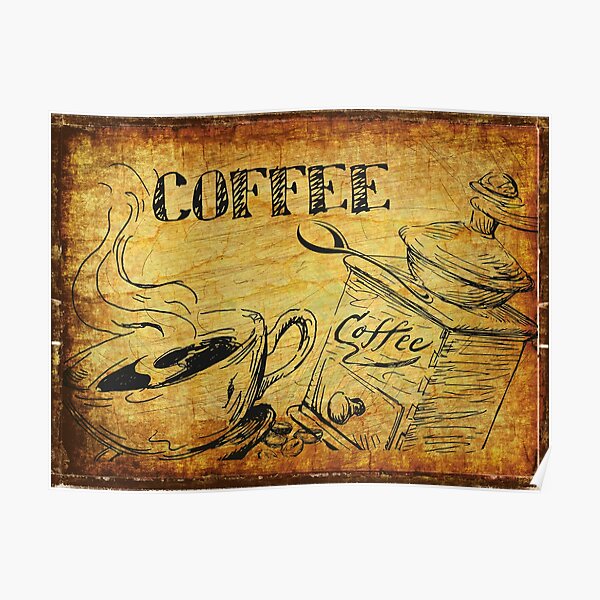 Coffee Picking Grapes Poster