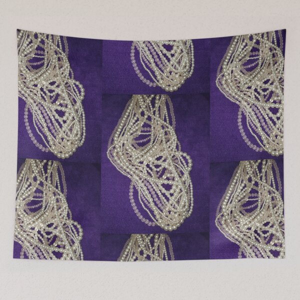 Item preview,  pearls and beads on a deep purple background designed and sold by Kim-Pratt.