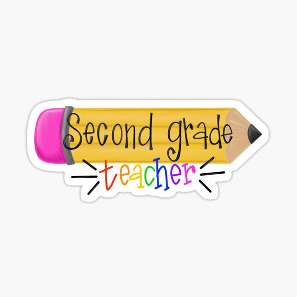 "Second Grade Teacher Pencil Art" Sticker for Sale by BrookeBrielle