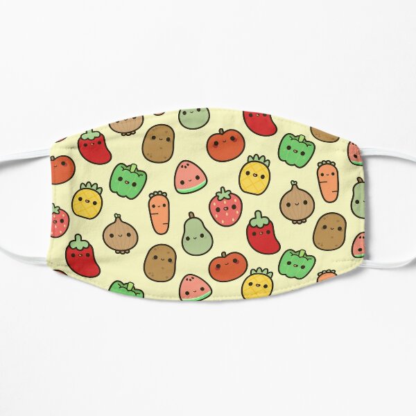 Cute fruit and veg Flat Mask