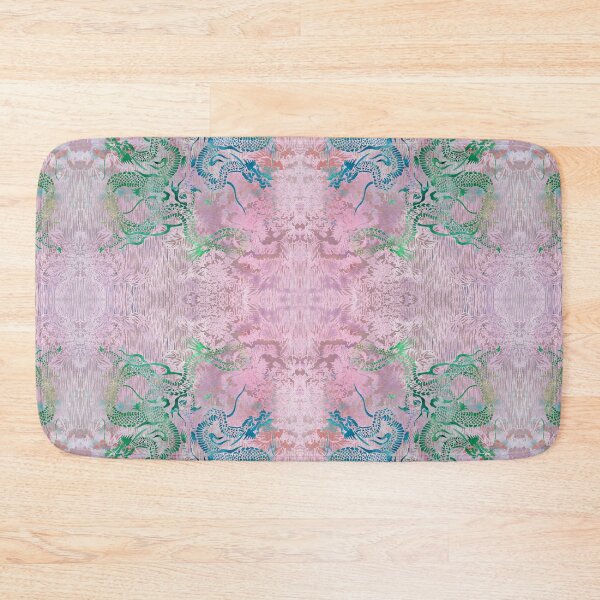 Item preview, Peony Dragons Antique Stencil  | Chinoiserie Chic Watercolor Print -  Petal Pin designed and sold by AndreaHelmArt.