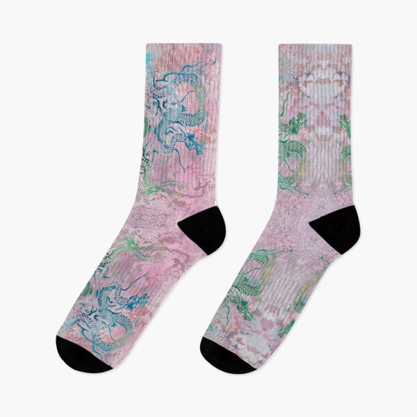 Item preview, Peony Dragons Antique Stencil  | Chinoiserie Chic Watercolor Print -  Petal Pin designed and sold by AndreaHelmArt.