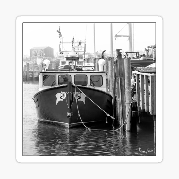 Item preview, Fishing Boat  Docked in the Fog at Hall's Harbour designed and sold by kenmo.