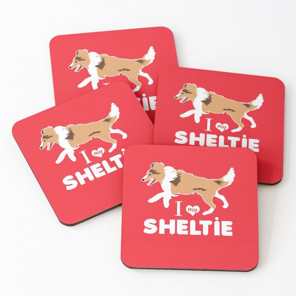 Item preview, Shetland Sheepdog Sheltie Pattern Miniature Collie Dog Breed in Red designed and sold by Art by Jess.