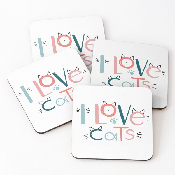 Item preview, I love cats lettering with cat ears designed and sold by gubanovanatalia.