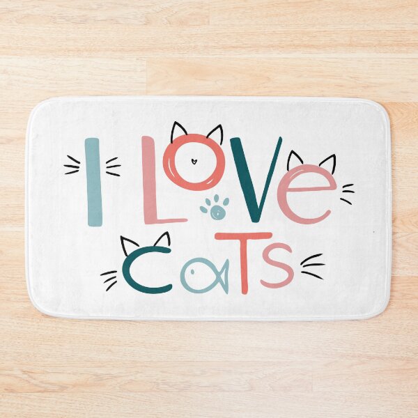 Item preview, I love cats lettering with cat ears designed and sold by gubanovanatalia.