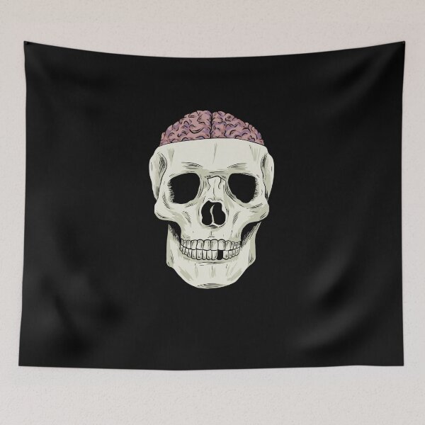 Item preview, Skull showing Brain designed and sold by blacksnowcomics.