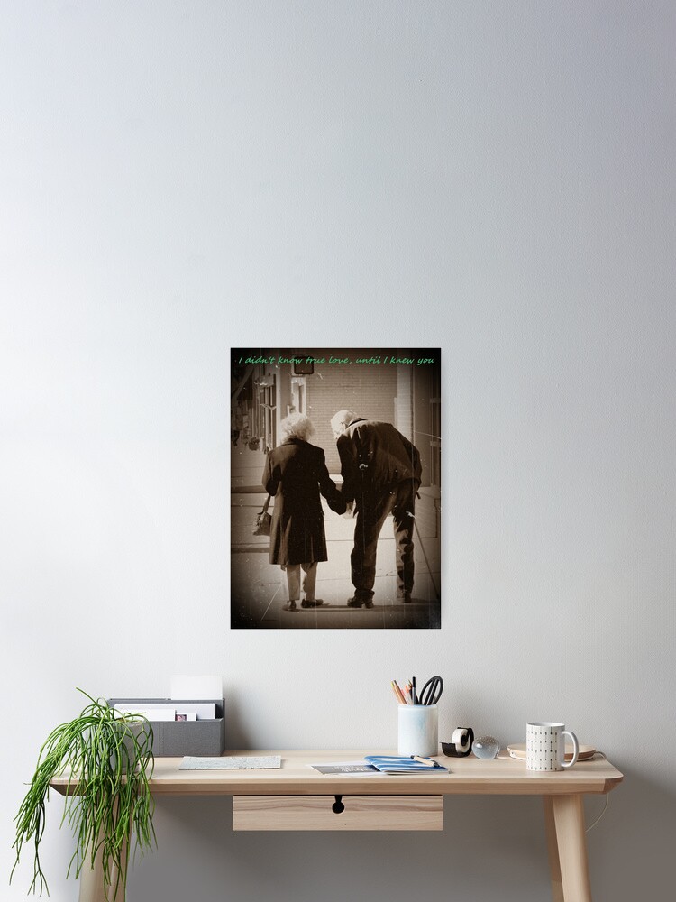 True Love Inspirational Wedding Anniversary Gift Photography Old Couple  Holding Hands