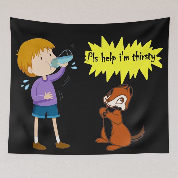 Item preview, Thirsty Squirrel Begs Man For Some Of His Water designed and sold by daybreakagain.