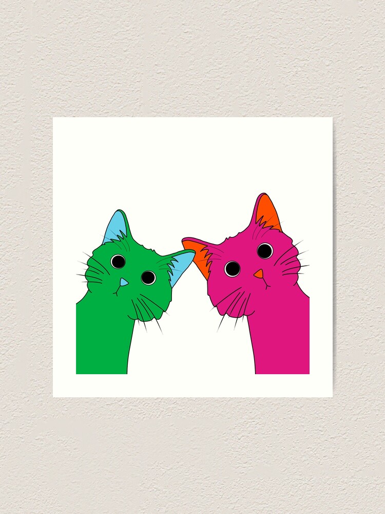 pink and green cat