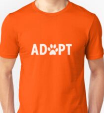Adopt. Dog Paw Print Slim Fit T-Shirt
