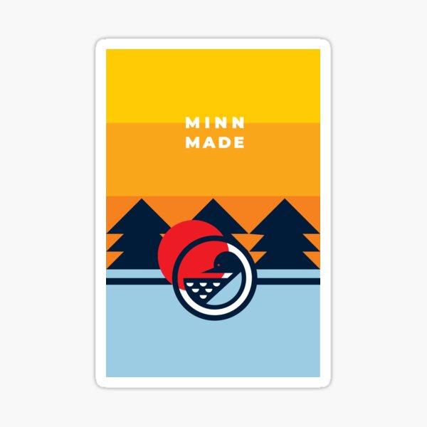 "Minnesota Made 1/2 Poster" Sticker by dacrecodesign Redbubble