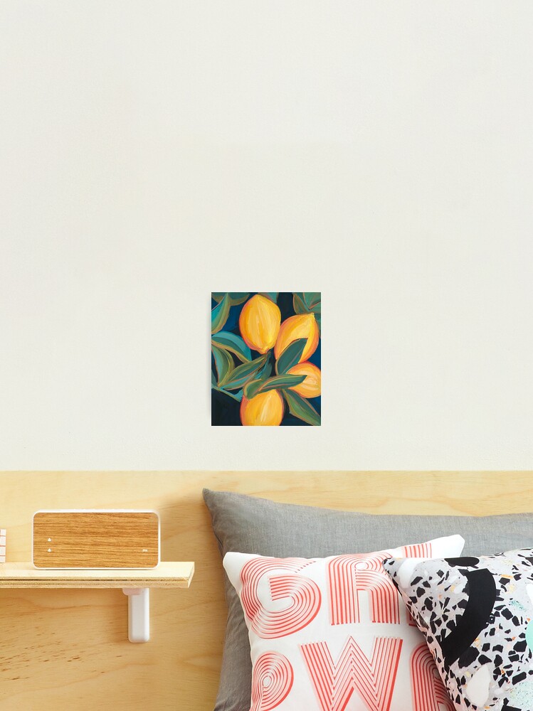 Fruit Wall Art Lemons Home Decor Simple Painting in Acrylic and