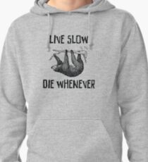 Sloth. Live Slow. Die Whenever Pullover Hoodie