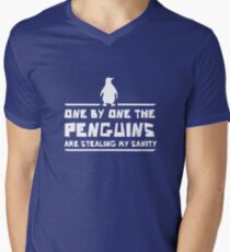 One by One Penguins are Stealing my Sanity Men's V-Neck T-Shirt