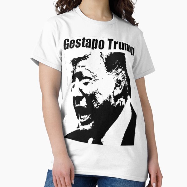 Vista previa del artículo con la obra «Gestapo Trump Gear», diseñado y vendido por TeeQuency.