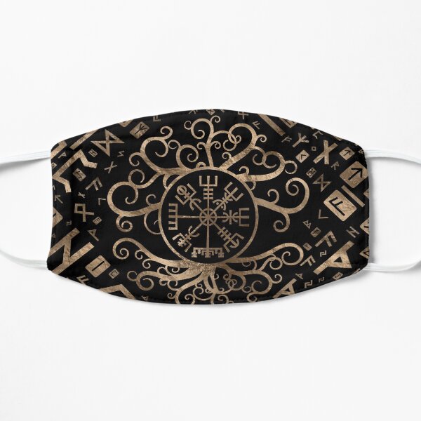 Vegvisir Tree of life Yggdrasil and Runes Flat Mask