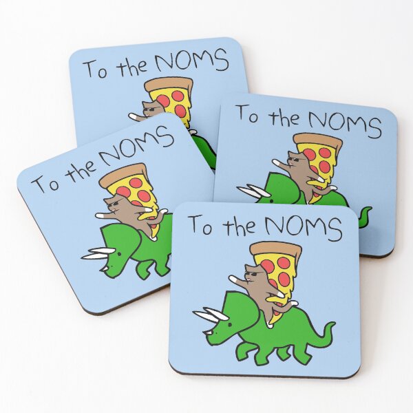 Item preview, To The Noms! (Cat And Pizza Riding Triceratops) designed and sold by jezkemp.