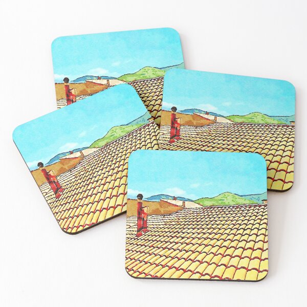 Item preview, Roof with red chimney and mountains designed and sold by Giuseppe Cocco.