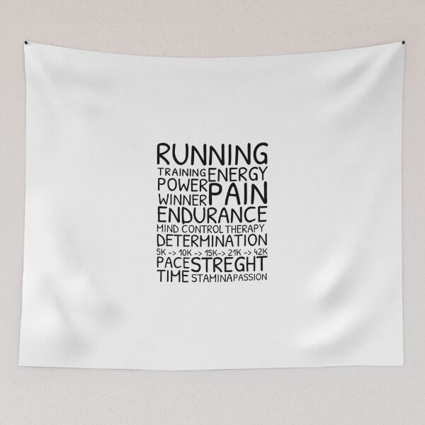 Item preview, Running word cloud, training motivation designed and sold by Minimalist Quotes and Sayings.