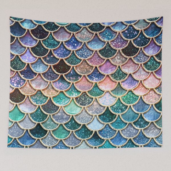 Item preview, Blue And Pink Mystic Mermaid Scales designed and sold by MysticMarble.