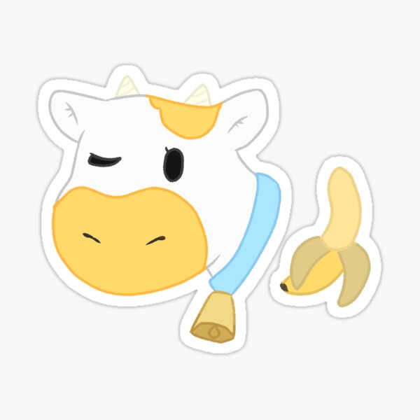 Banana Cow Sticker By Madame Deer Redbubble - banana cow hood roblox