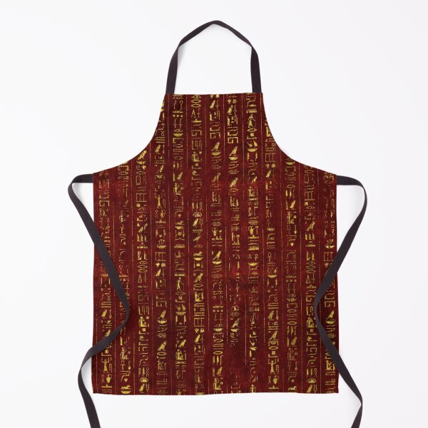 Item preview, Golden Egyptian hieroglyphics on red leather designed and sold by Nartissima.